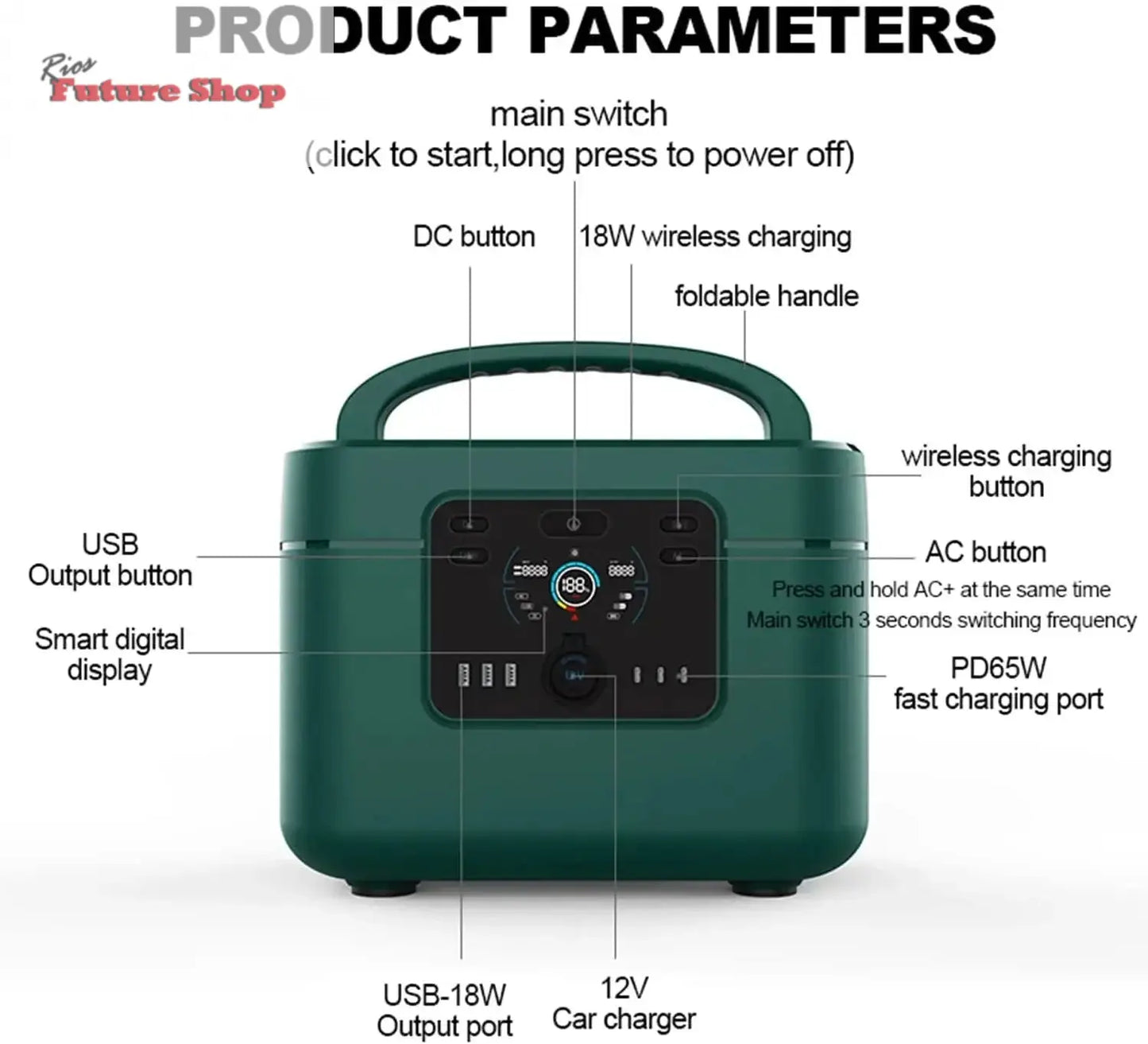 1200W Solar Portable Power Station with Storage DSersALIEXPRESS