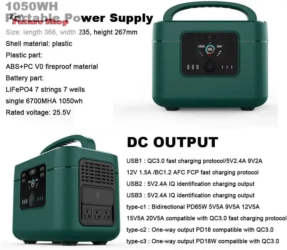 1200W Solar Portable Power Station with Storage DSersALIEXPRESS