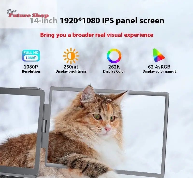 14-inch Dual-screen Portable Monitor Laptop-Dual-screen Portable Screen CJdropshipping