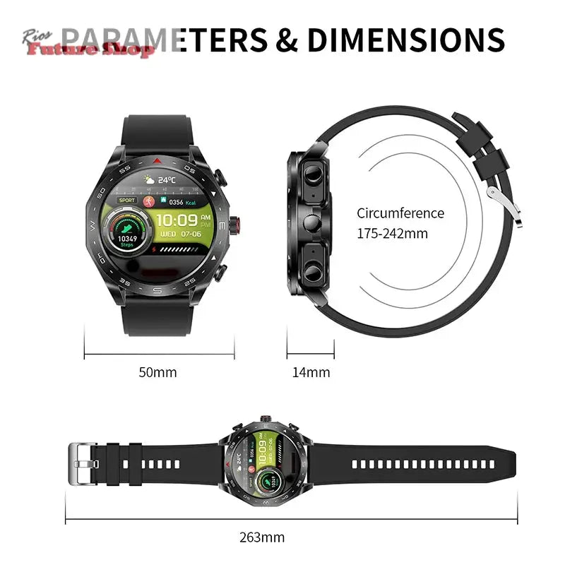 2024 New Smart Watch TWS 2-in-1 Bluetooth Earphones HIFI 9D Sound Quality Male and Female Health Exercise Tracker Smartwatches - Rios Future Shop