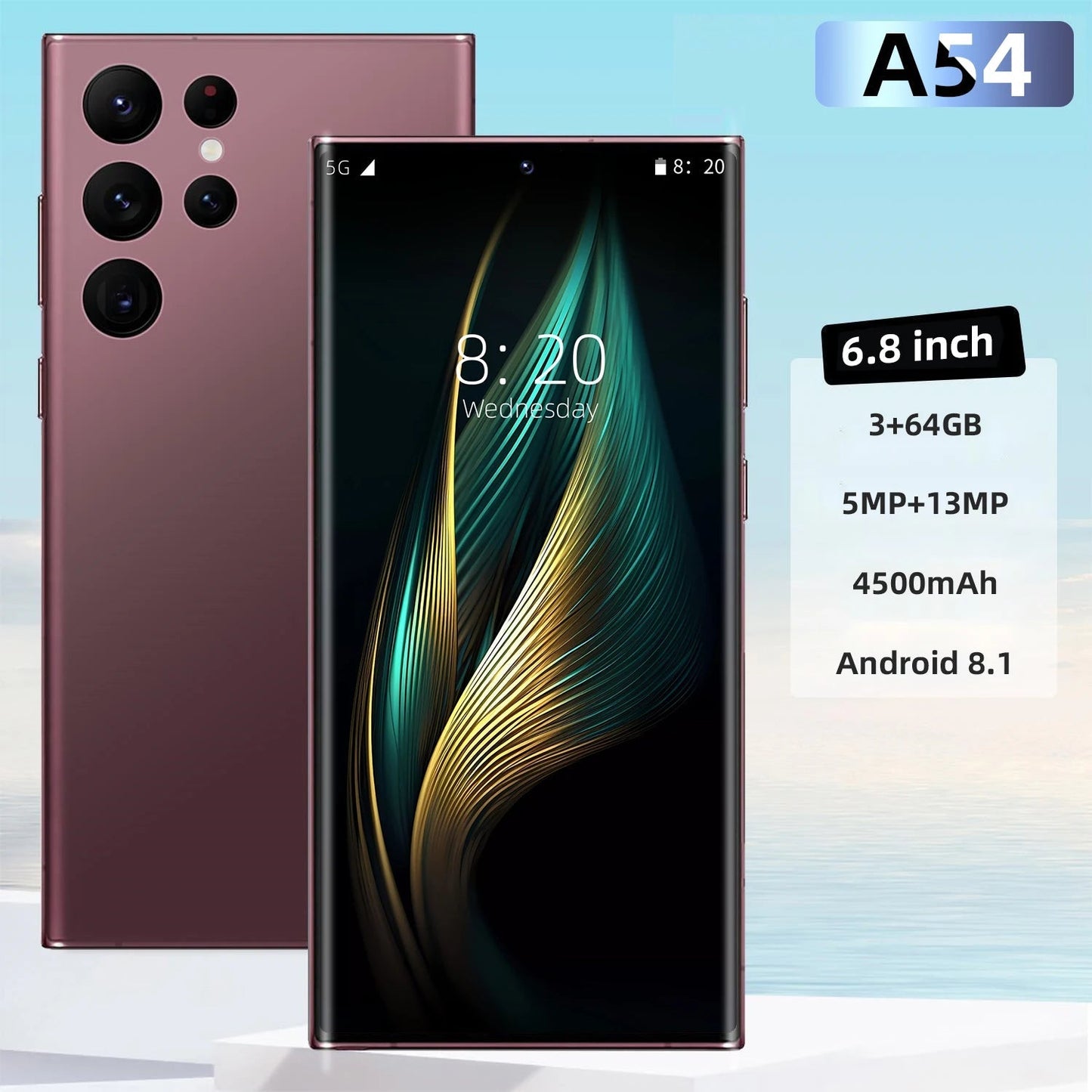 2024 new version original A54 5g mobile phone 6.8 inch 16Gb + 512Gb Android 13 smartphone dual-sec ten-core smartphone DSersALIBABA