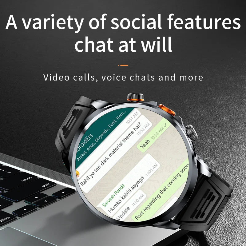 2025 novo relógio inteligente 4g android 1.95 polegada ips 360*360 tela com câmera 200w gps wifi 32gb rom smartwatch com bateria 1100mah DSersALIEXPRESS