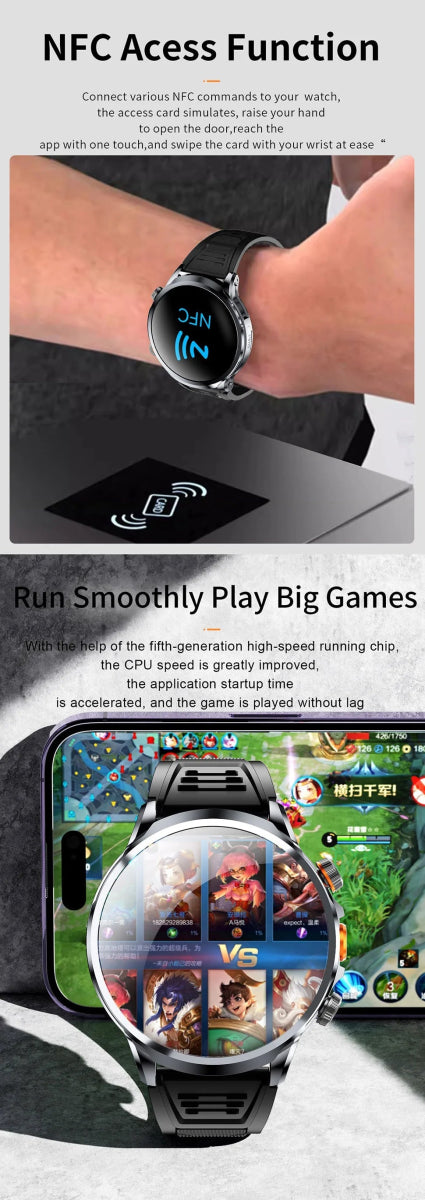 2025 novo relógio inteligente 4g android 1.95 polegada ips 360*360 tela com câmera 200w gps wifi 32gb rom smartwatch com bateria 1100mah DSersALIEXPRESS