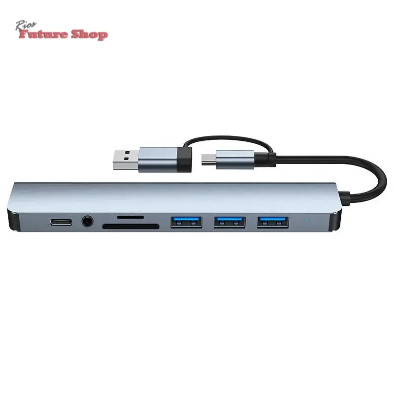 8 em 2 usb + tipo c hub docking station DSersUSA