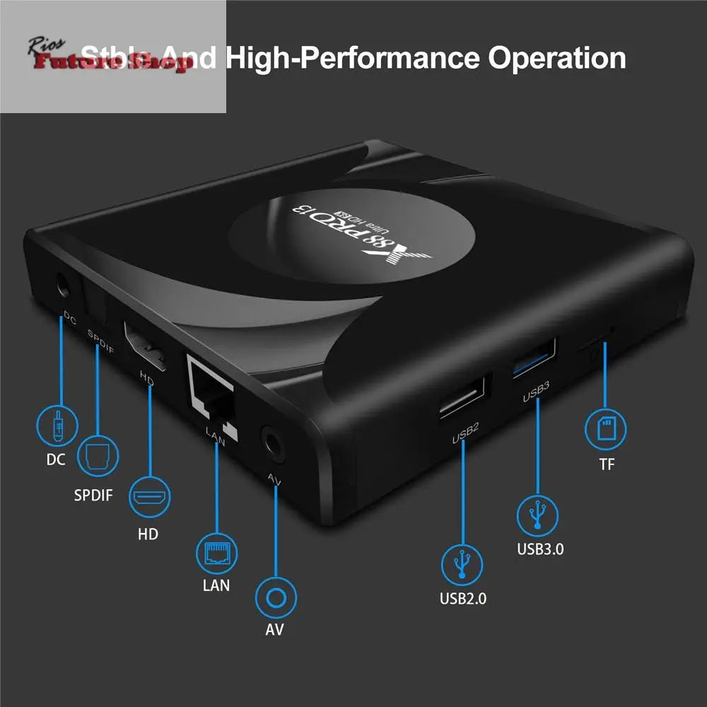 BOX TV WiFi6 Bluetooth 8K X88 PRO 13 - Rios Future Shop