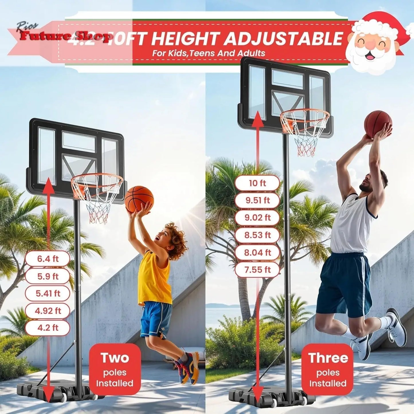 Basketball Hoop Outdoor Portable Goal Court System, Banned Platform Amazon - Rios Future Shop