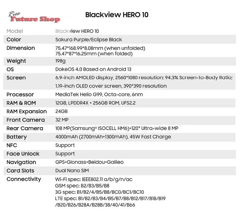 Blackview HERO 10 Smartphone 6.9 inch DSers