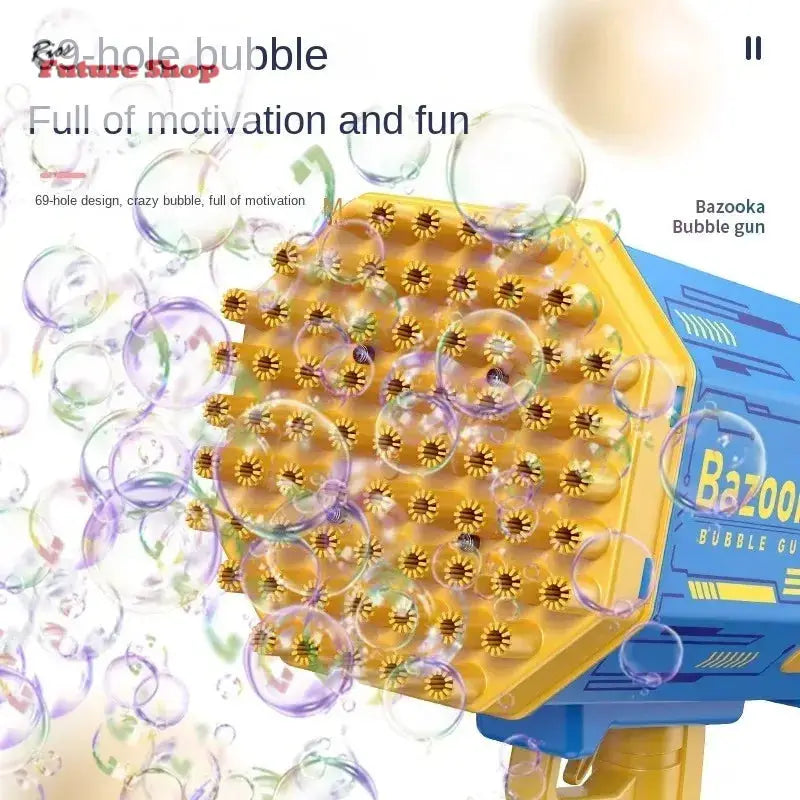 Bubble Gun Kids Toys Rocket 69 Holes - Rios Future Shop