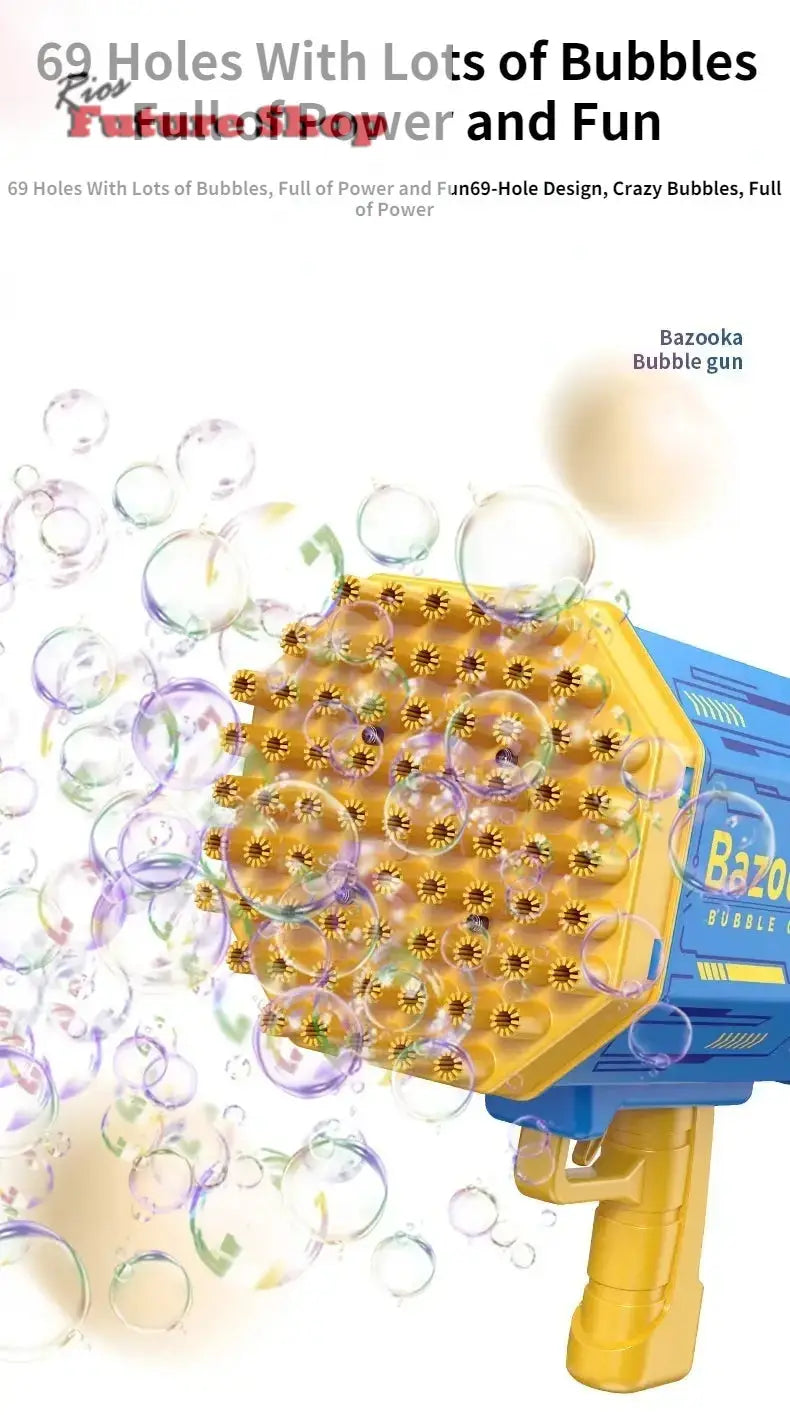 Bubble Gun Kids Toys Rocket 69 Holes - Rios Future Shop