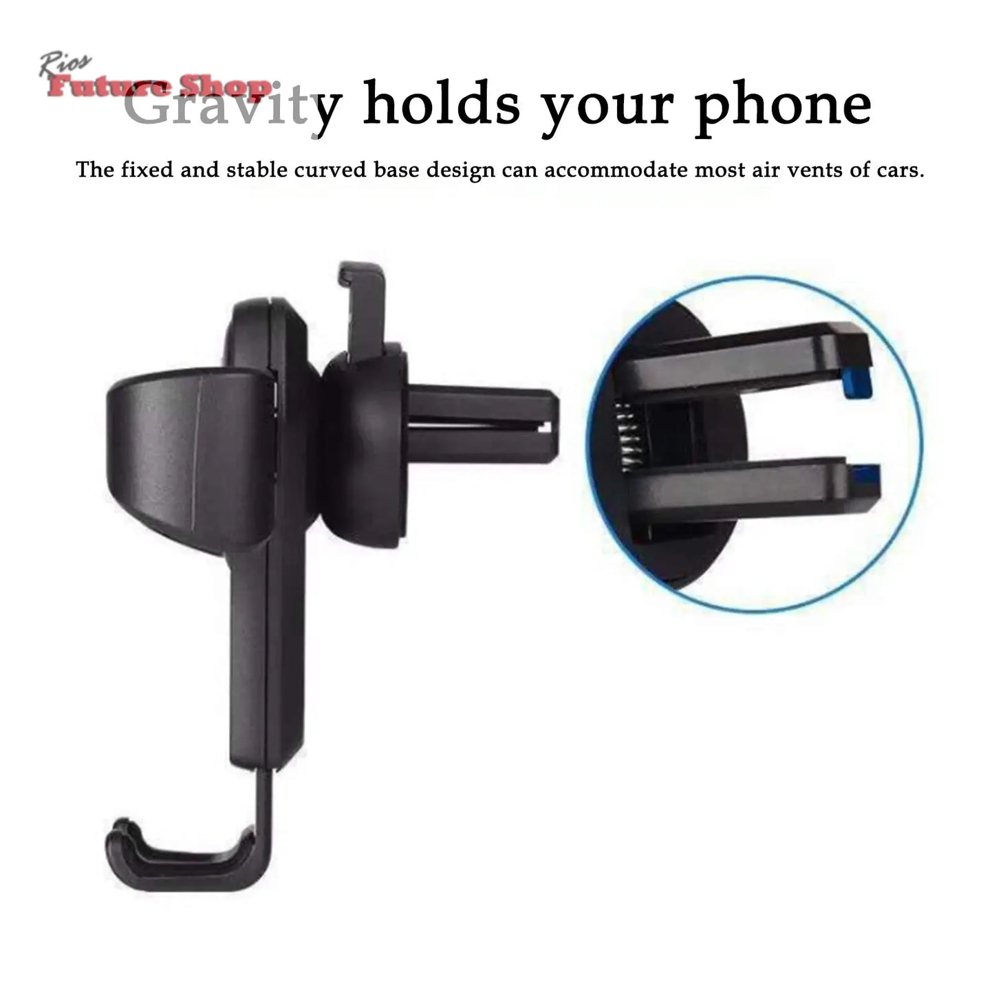 Car Phone Mount Universal Gravity Auto Phone Holder Car Air Vent Clip Mount Mobile Phone Holder CellPhone Stand Support - Rios Future Shop
