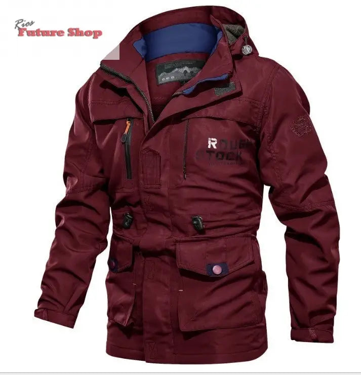 Casaco cross - border masculino de comprimento médio casual ao ar livre com capuz plus size casaco masculino primavera e outono - Rios Future Shop