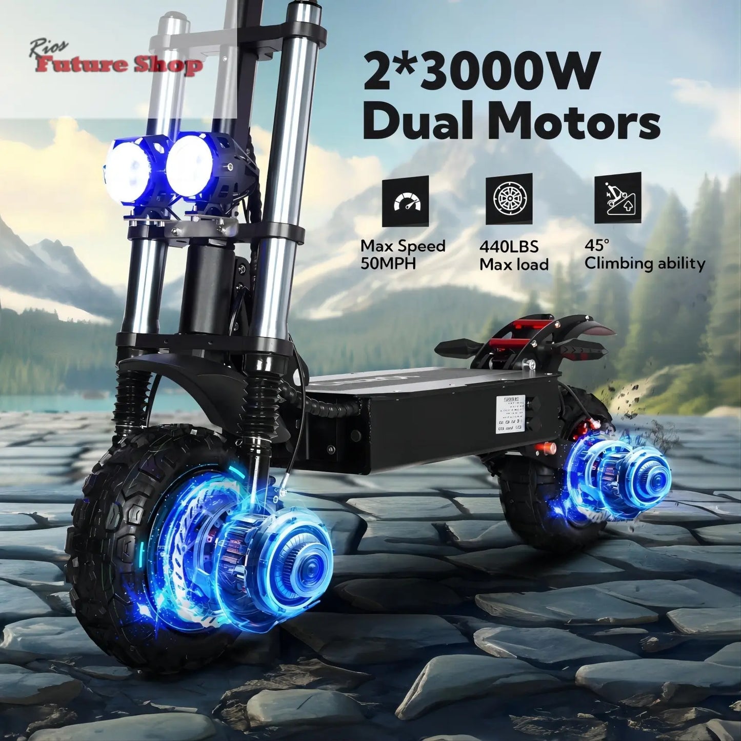Electric Scooter With Seat, 6000W - Rios Future Shop