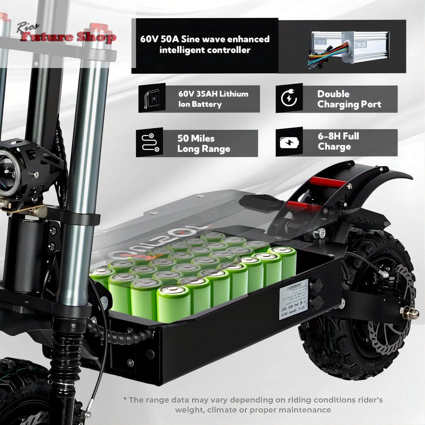 Electric Scooter With Seat, 6000W - Rios Future Shop