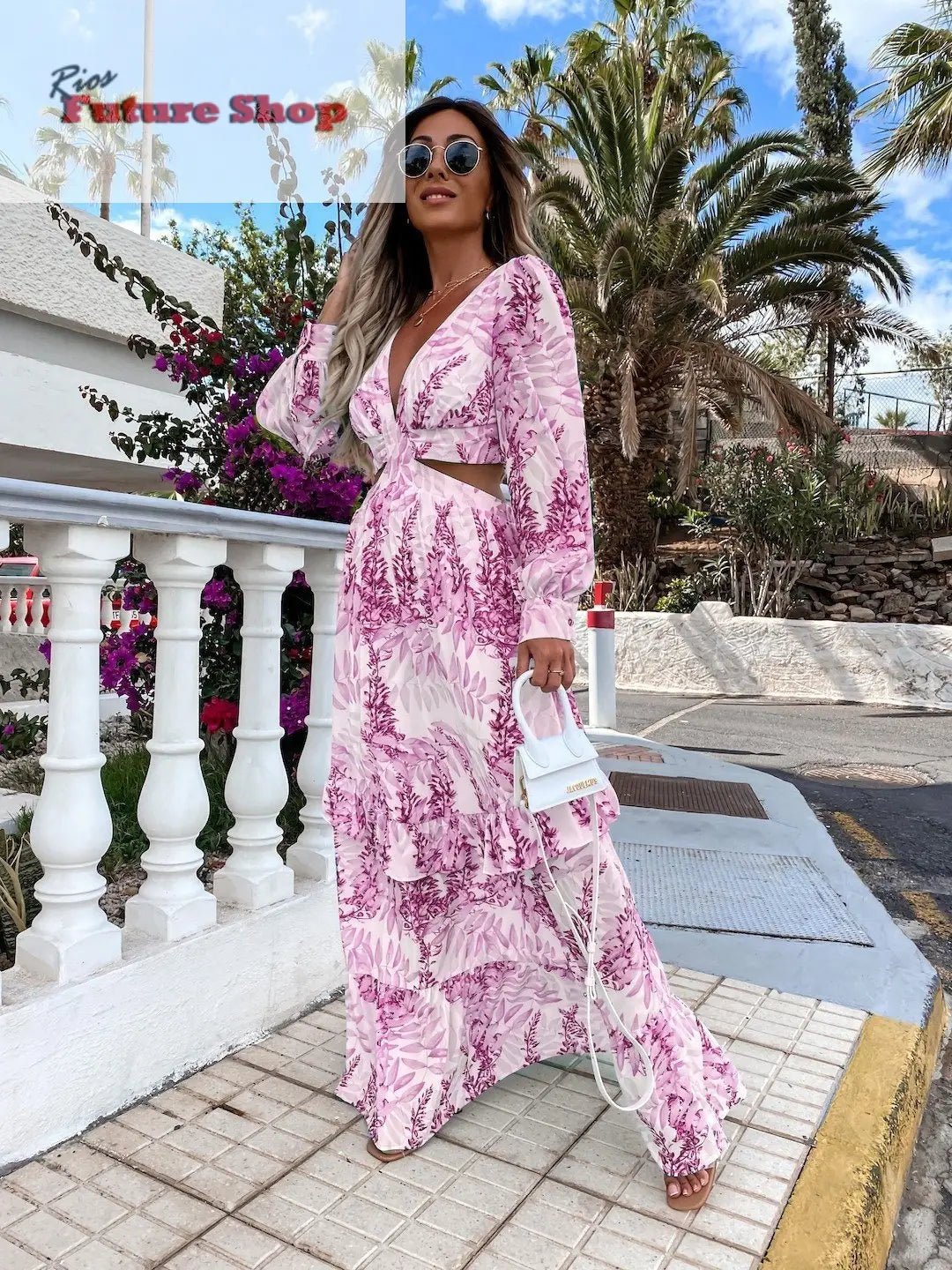 Elegant Women's V - neck Dresses 2025 Summer - Rios Future Shop