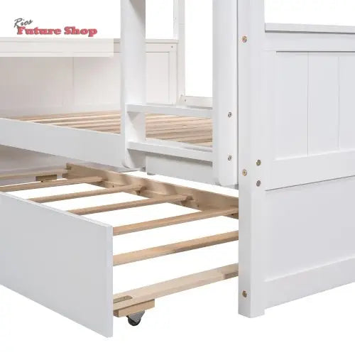 Full Over Full Bunk Bed With Twin Size Trundle - Rios Future Shop