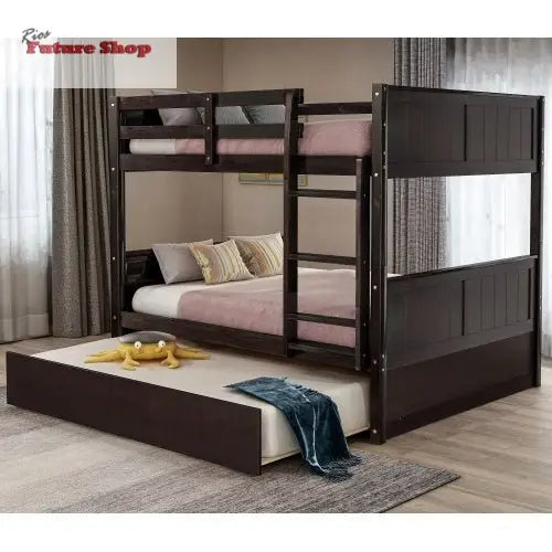 Full Over Full Bunk Bed With Twin Size Trundle - Rios Future Shop