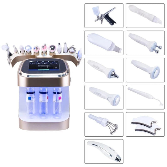 Gold Hydra Bubble Skin Beauty Machine 11 in 1 Facial Care Oxygen Jet Peel Firming Dermabrasion salon Use Beauty Equipment DSersALIEXPRESS