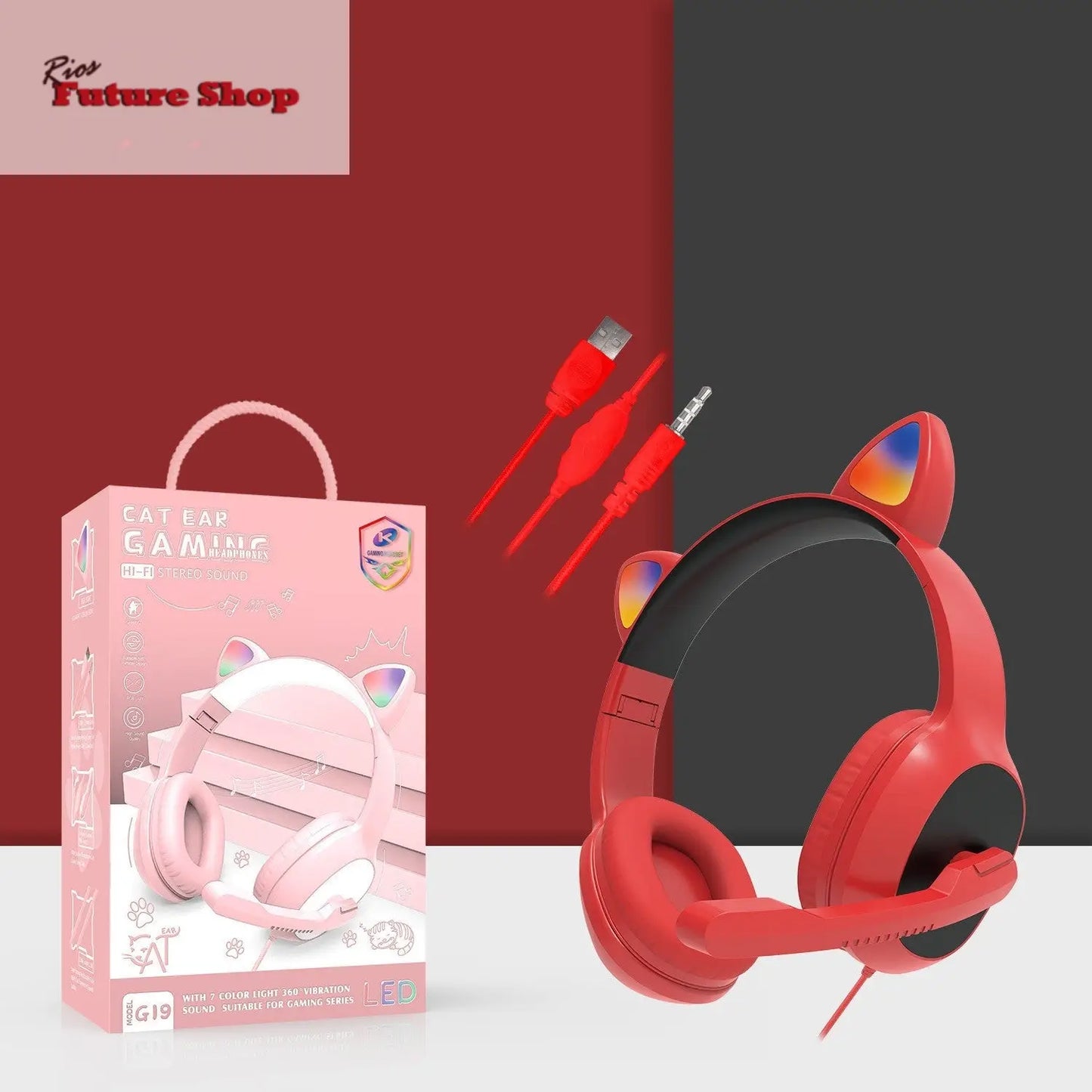 Headphones com fio para jogos Headset G19 - Rios Future Shop