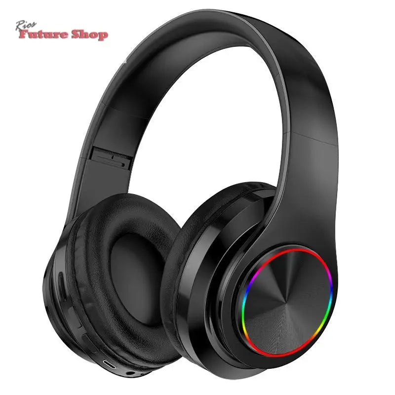 LED Wireless Bluetooth Headphones Gaming Headsets Sport Earphone With Support TF Card Colorful Breathing Lights - Rios Future Shop