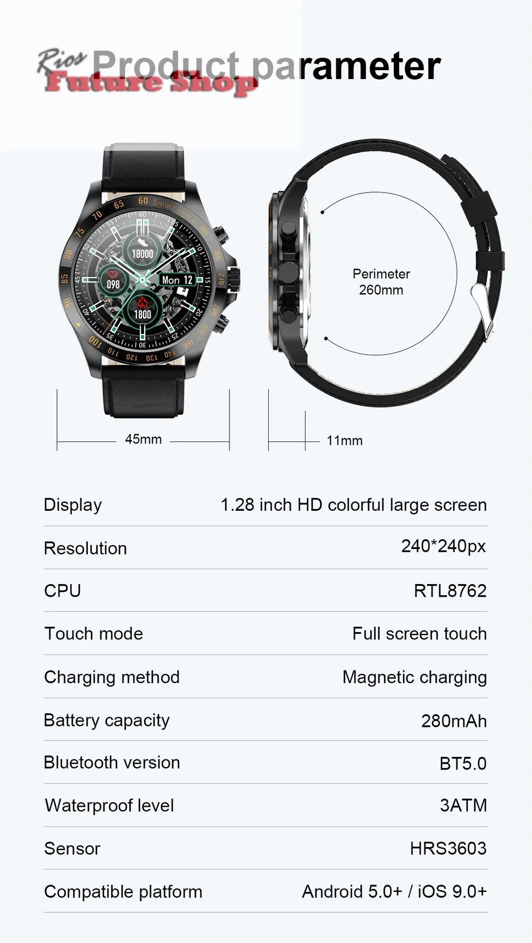 LW09 Business SmartWatch - Rios Future Shop