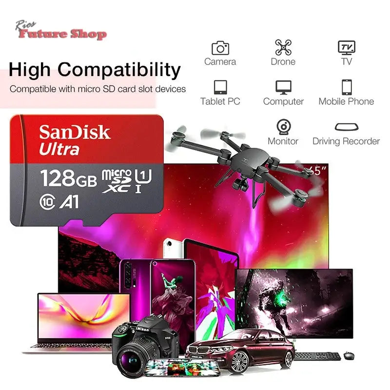 Micro SD Card 64GB Video Monitoring Traffic memory card 128GB 256GB Max 512GB 1TB smartphone DJI drone cardfor car eprolo