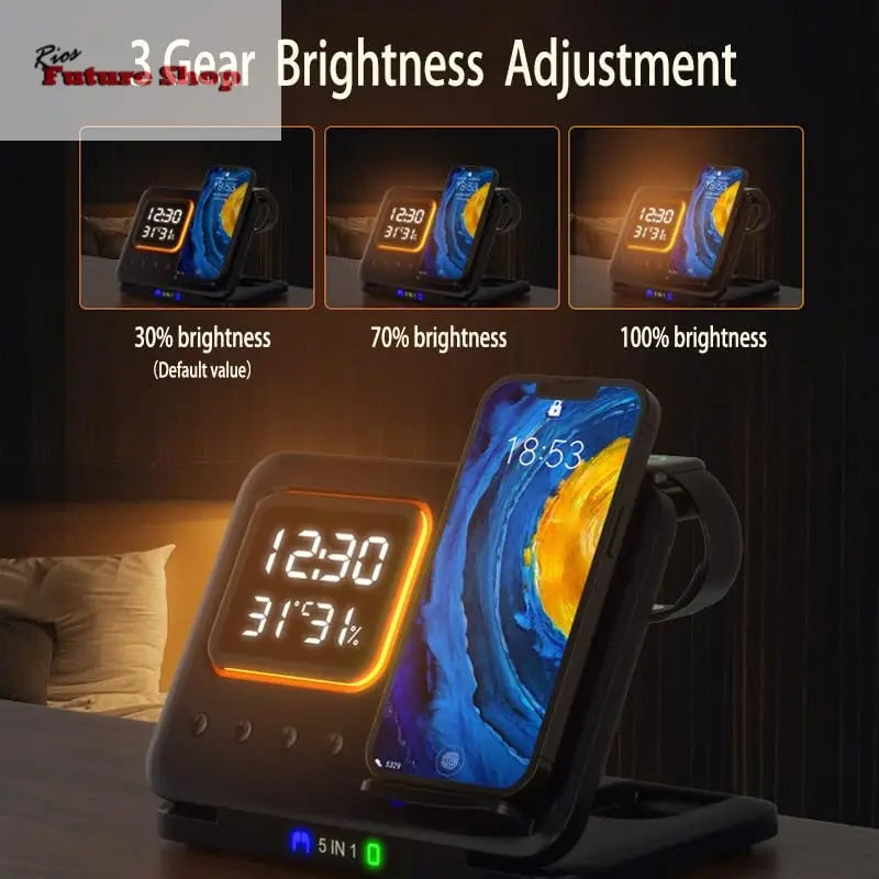 Phone Stand Tabletop 15w Fast Charging 5 in One Universal Wireless Charger Desk Charger for Iphone eprolo