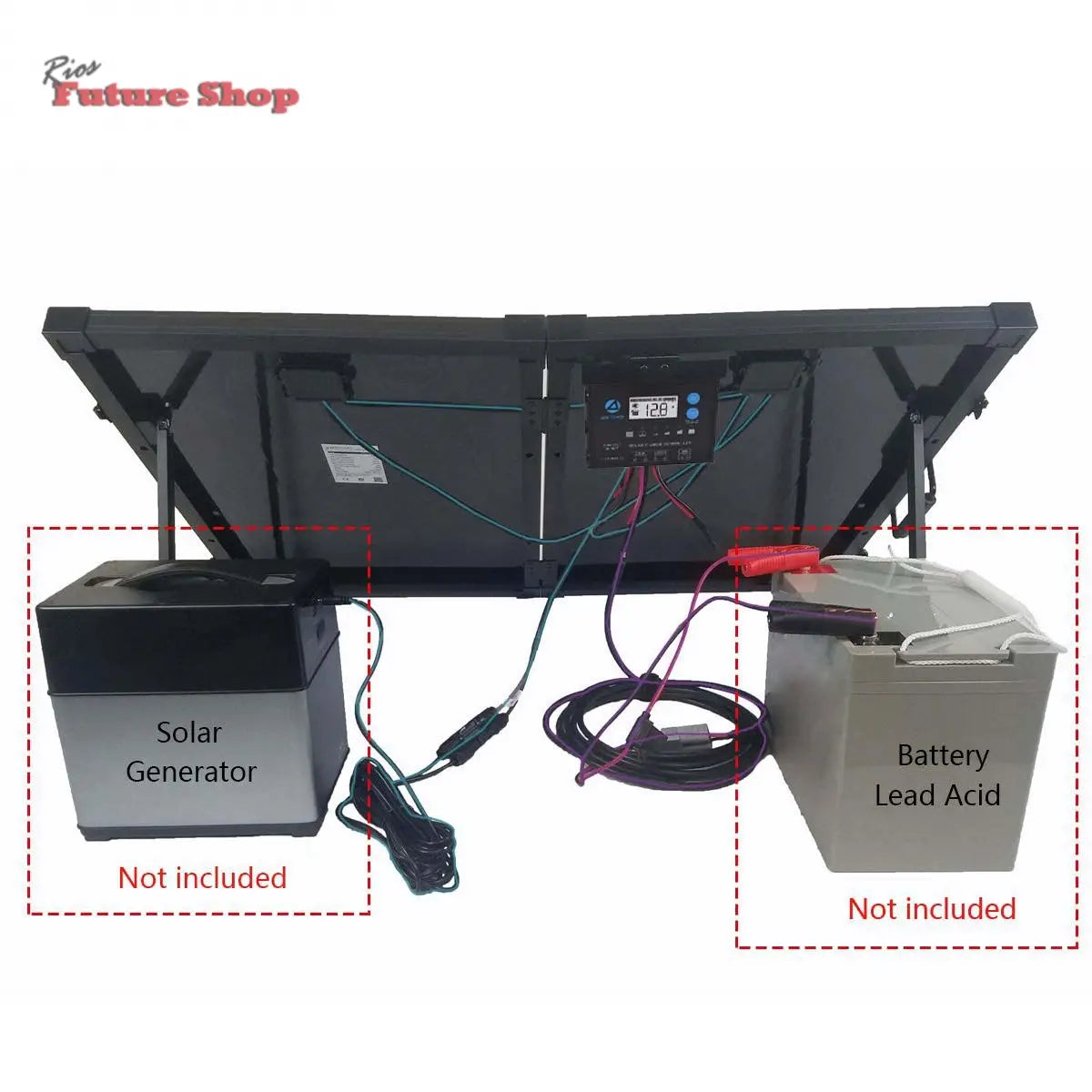 Power 100w 12v Portable Solar 2 Panel kit DC-ACOPower
