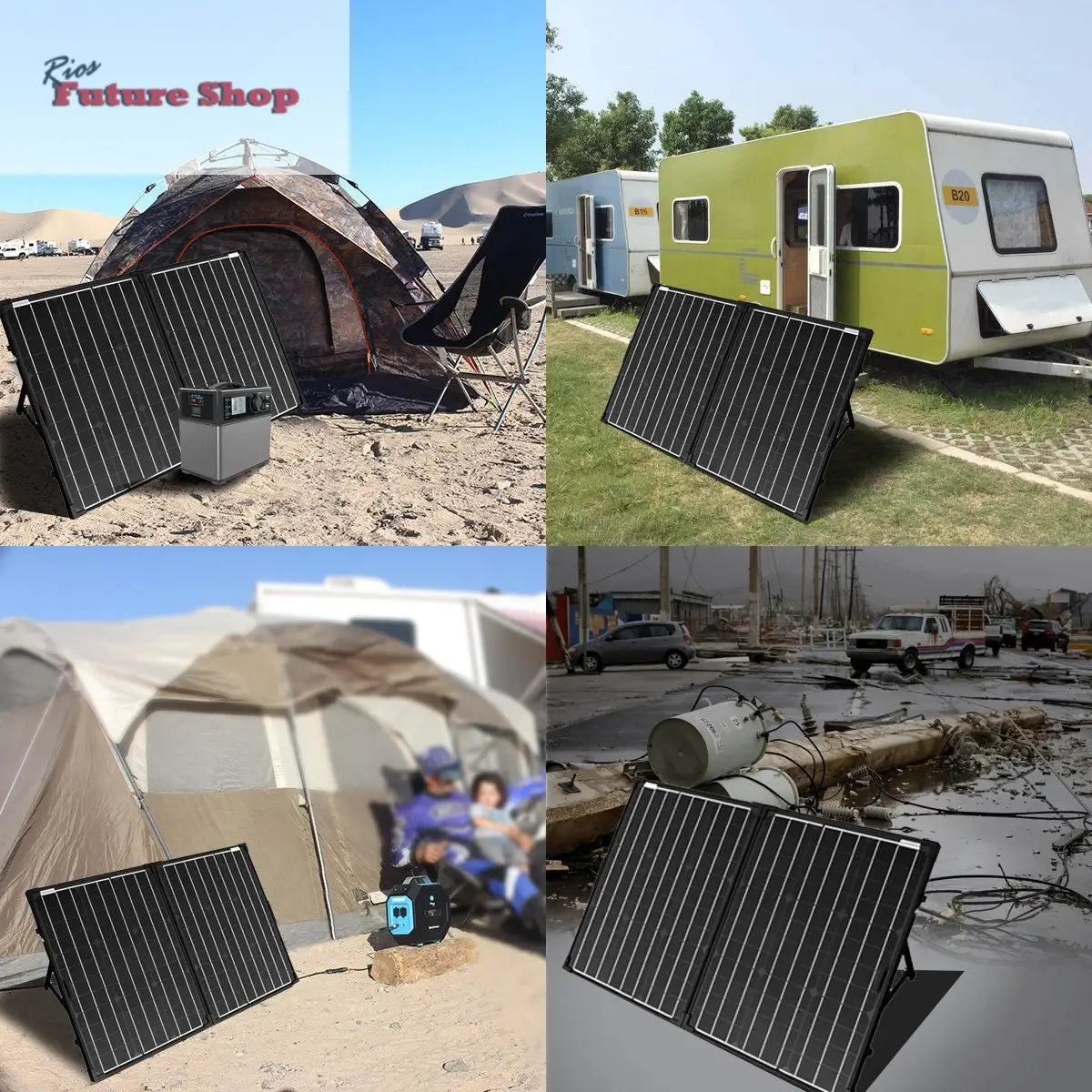 Power 100w 12v Portable Solar 2 Panel kit DC-ACOPower