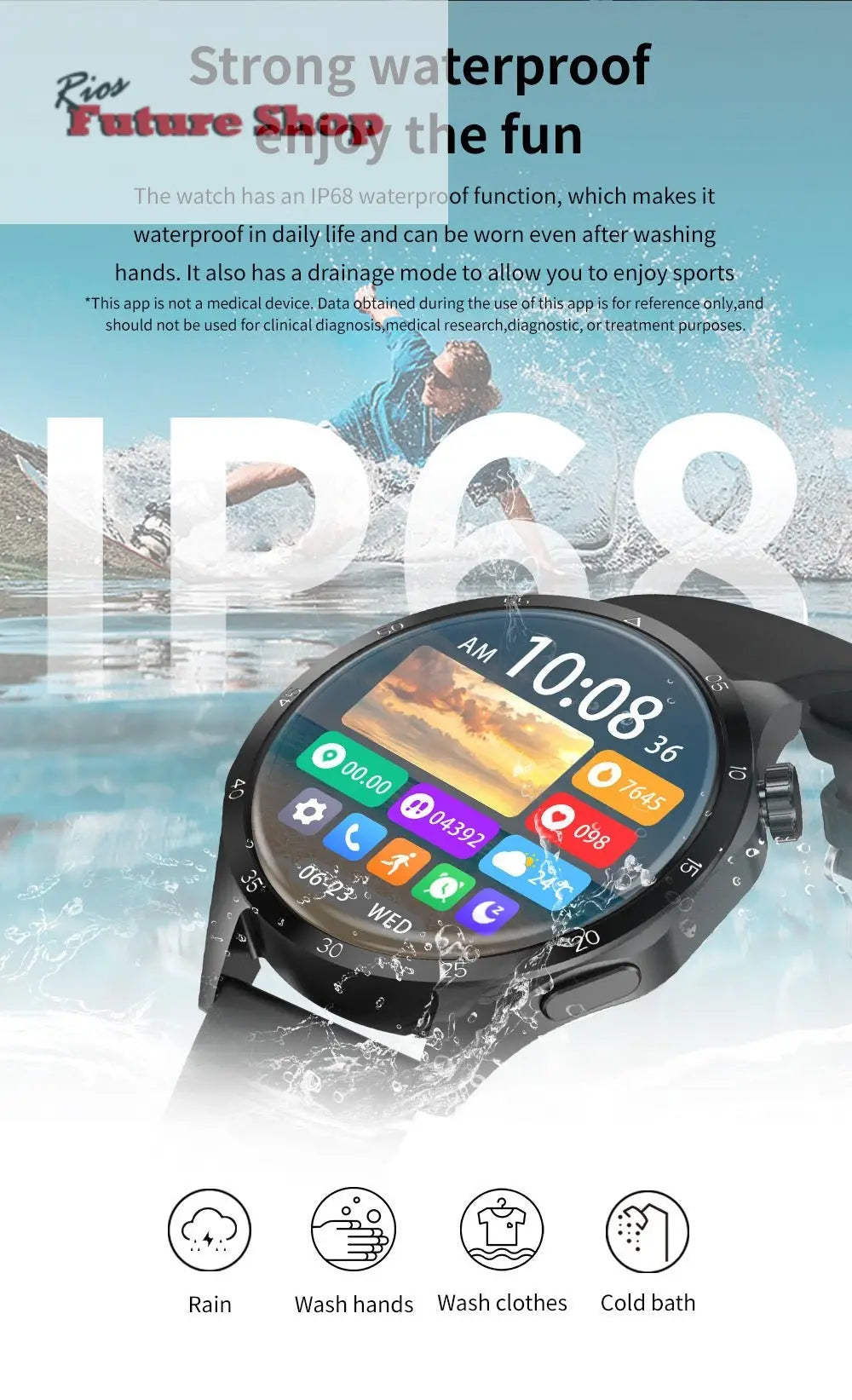 SmartWatch Desportivo Bluetooth Chamada - Rios Future Shop