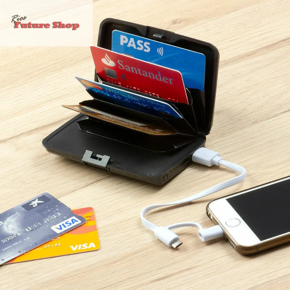 Tarjetero con Bloqueo RFID y Power Bank Sbanket InnovaGoods Dropea