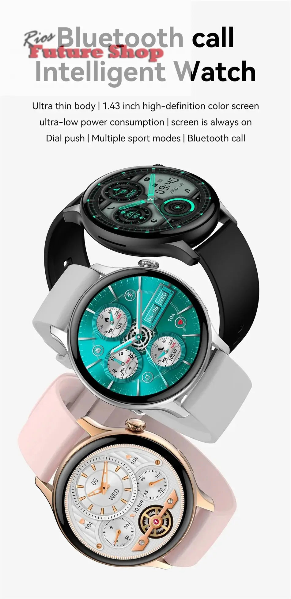 True AMOLED Sports Smart Watch - Rios Future Shop