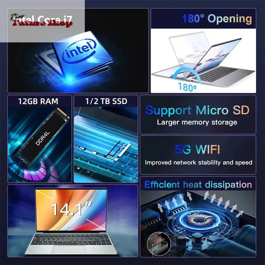 Ultra Slim i7 Laptop Computer PC 14.1" Intel Core i7 DSers