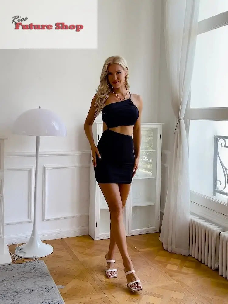 Women's Dresses Solid Sexy Backless One Shoulder DSersALIEXPRESS