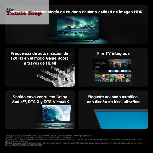 XIAOMI TV F 65, 65 Pulgadas (165 cm), 4K UHD, Smart TV, Fire TV, Control por Voz Alexa, HDR10, MEMC, Modo Game Boost 120Hz,2GB+32GB, Compatible con Apple AirPlay, 2025 - Rios Future Shop
