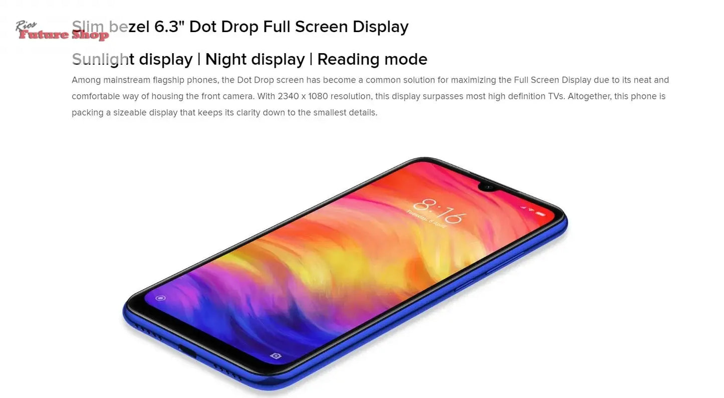 Xiaomi Redmi Note 7 PRO 6GB 128GB Original Smartphone Snapdragon - Rios Future Shop