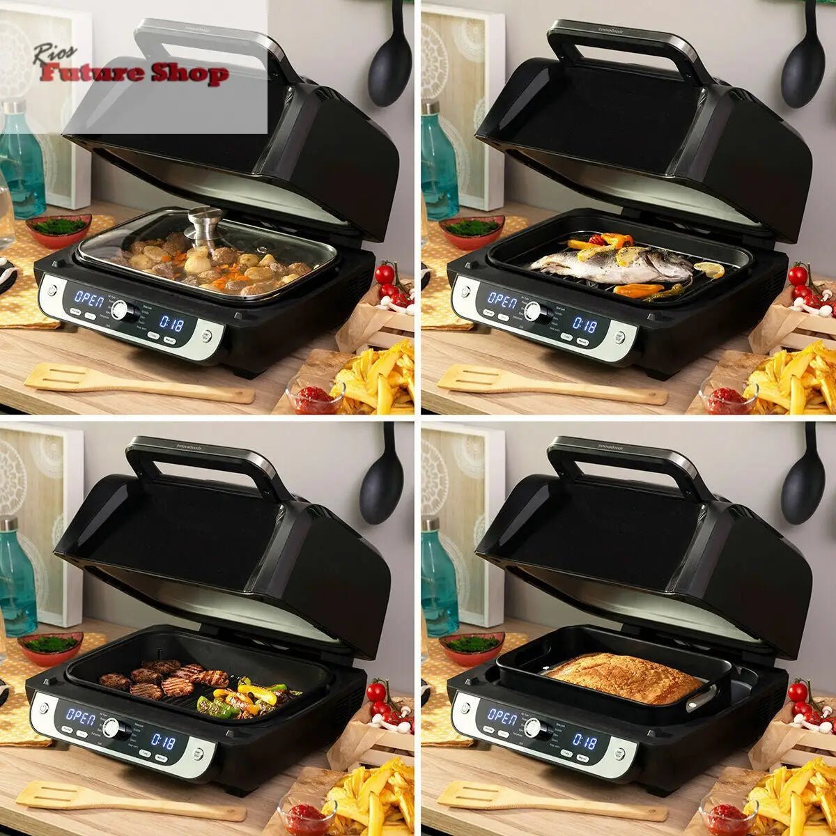 Airfry com Grill, Acessórios e Receitario I 12-1- 3400W 6L - Rios Future Shop