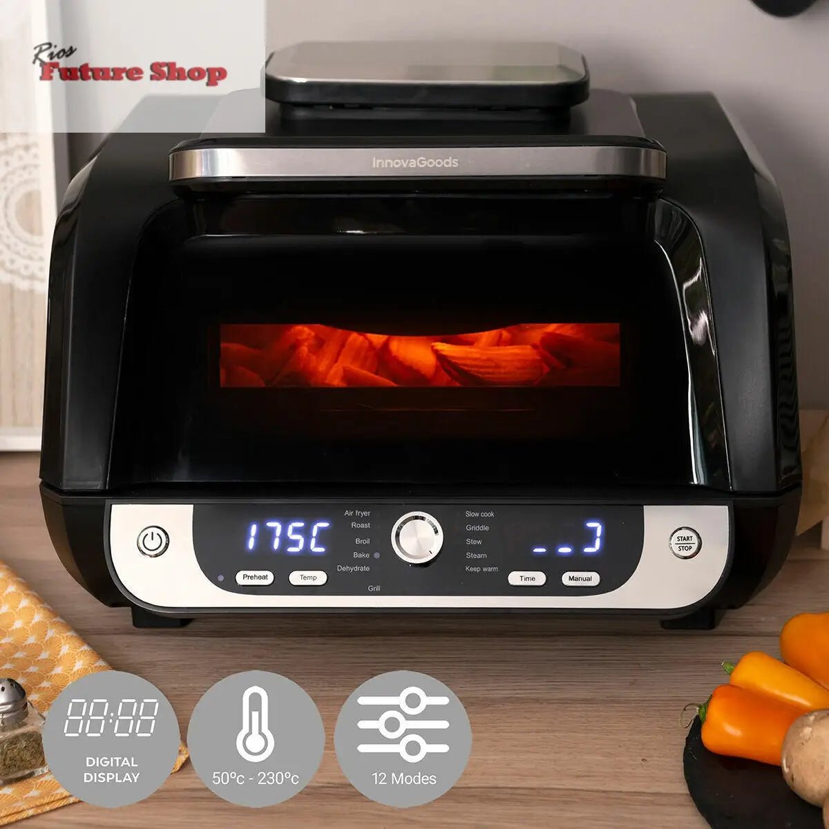 Airfry com Grill, Acessórios e Receitario I 12-1- 3400W 6L - Rios Future Shop
