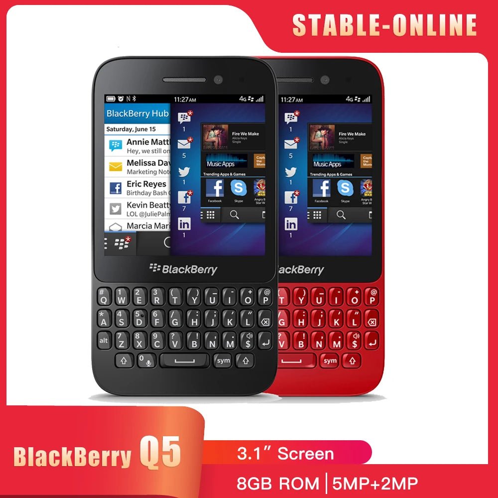 Blackberry Q5 4G Mobile Phone Unlocked 3.1" 2GB RAM 8GB ROM 5MP+2MP WIFI GPS q5 phone QWERTY Keyboard BlackBerryOS cellphone DSersALIEXPRESS