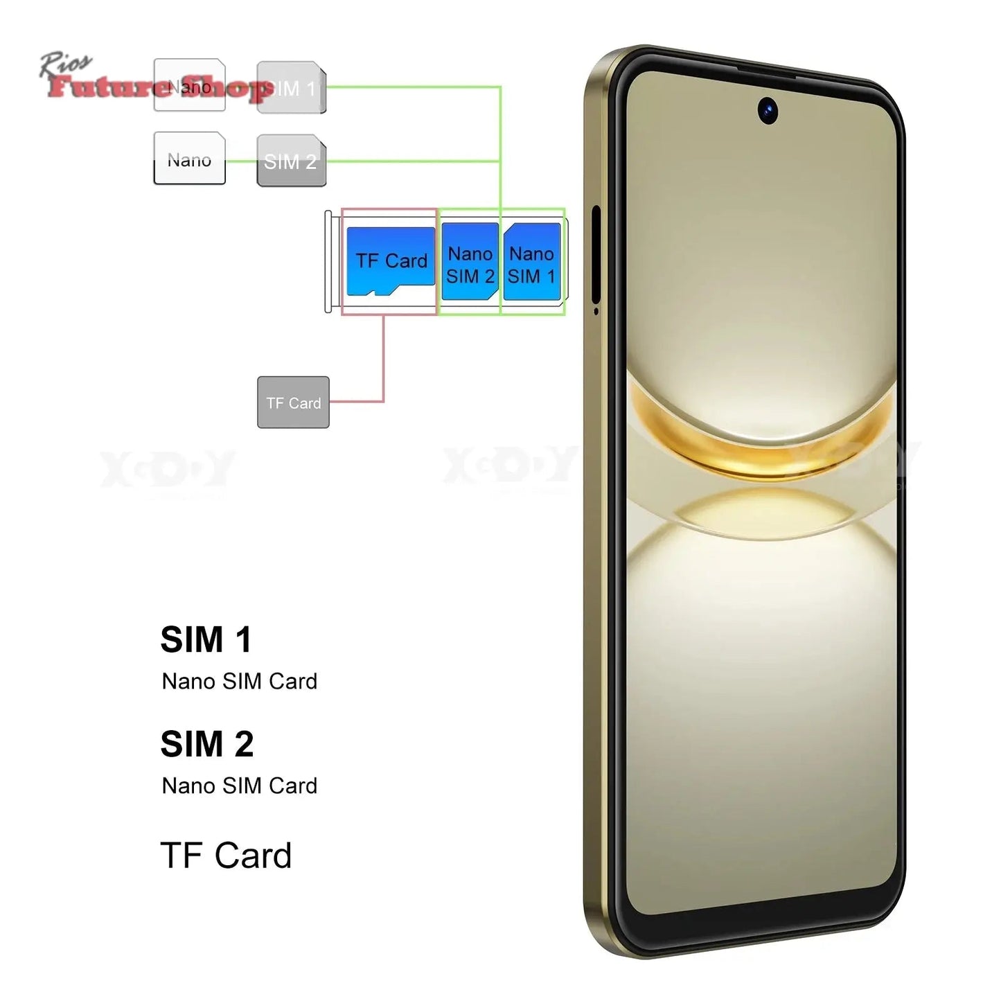 Cell phone,6.5 inch,3GB RAM,64GB ROM - Rios Future Shopmobile