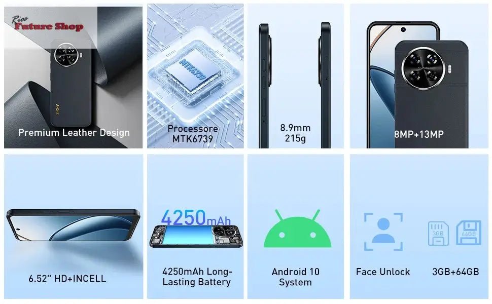 Cell phone,6.5 inch,3GB RAM,64GB ROM - Rios Future Shopmobile