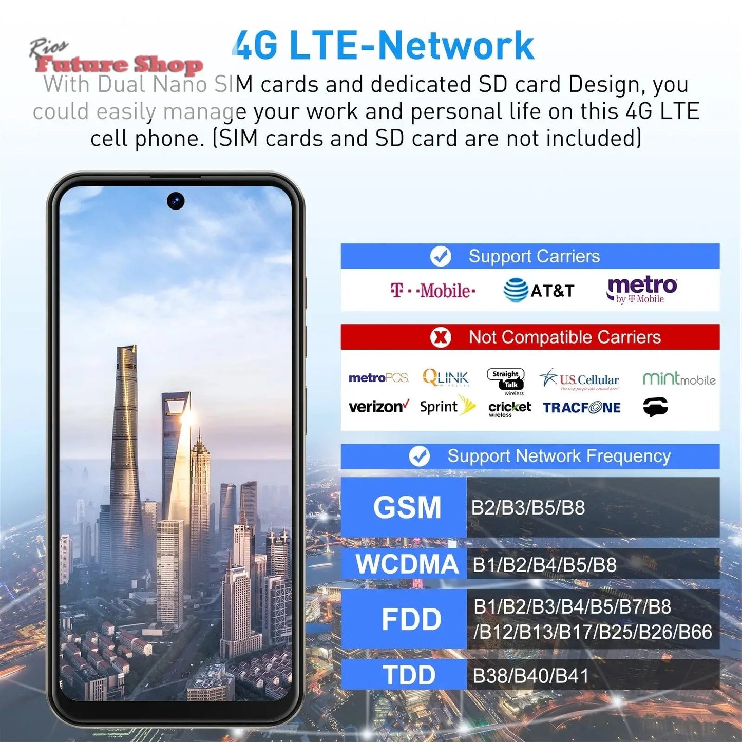 Cell phone,6.5 inch,3GB RAM,64GB ROM - Rios Future Shopmobile