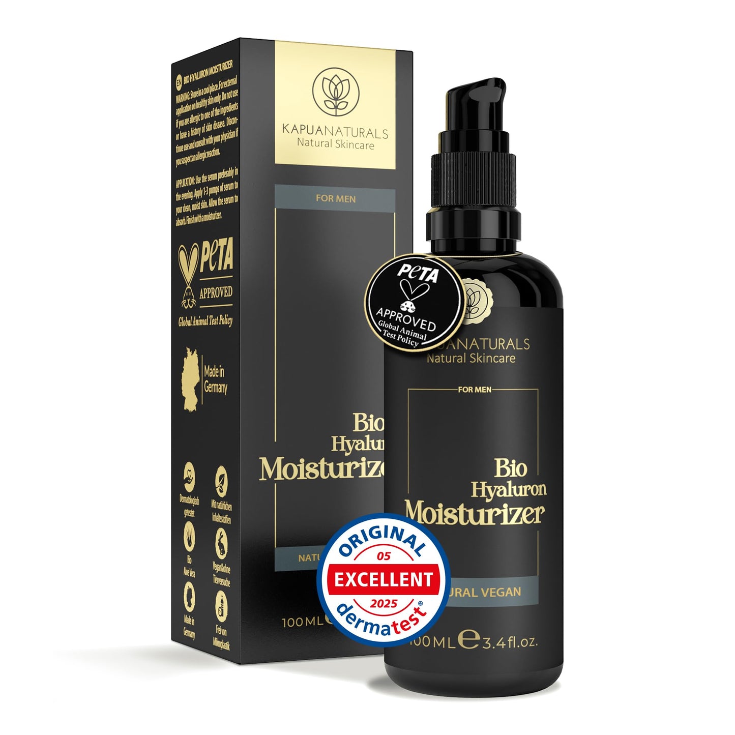 Crema Facial de Acido Hialuronico • 100ml • Crema Hidratante Facial • ORGÁNICA & VEGANO • Cosmética natural y sostenible • con Aloe Vera •Crema hidratante antiedad para hombres y mujeres