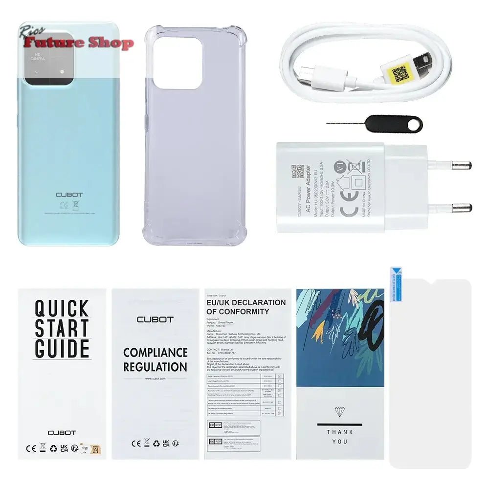Cubot A1 Smartphone 6.56" HD+Screen 8GB(4GB+4GB)RAM 128GB ROM Octa core Android 13 5100mAh Battery Face ID 13MP Camera Cellphone - Rios Future Shop