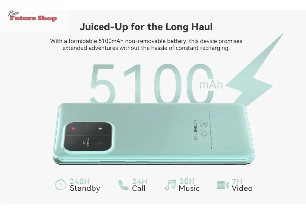 Cubot A1 Smartphone 6.56" HD+Screen 8GB(4GB+4GB)RAM 128GB ROM Octa core Android 13 5100mAh Battery Face ID 13MP Camera Cellphone - Rios Future Shop