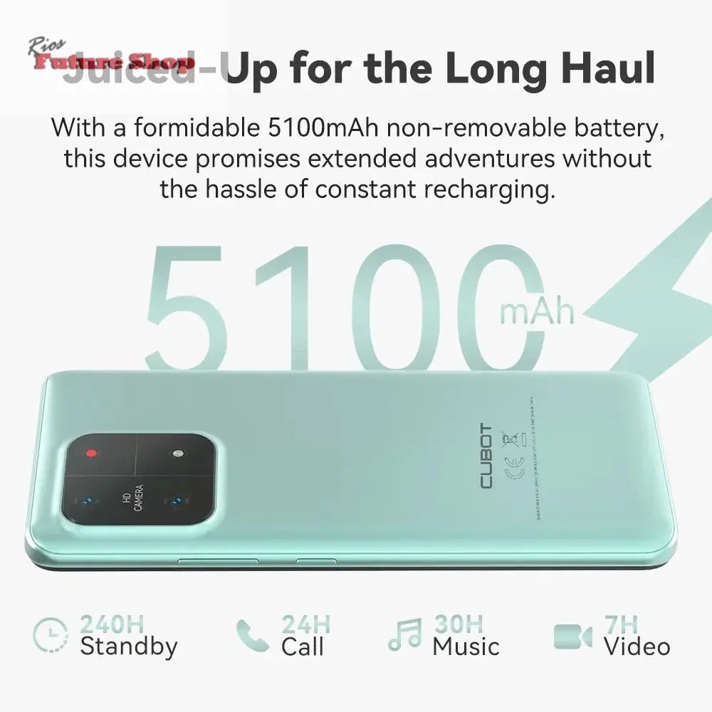 Cubot A1 Smartphone 6.56" HD+Screen 8GB(4GB+4GB)RAM 128GB ROM Octa core Android 13 5100mAh Battery Face ID 13MP Camera Cellphone - Rios Future Shop