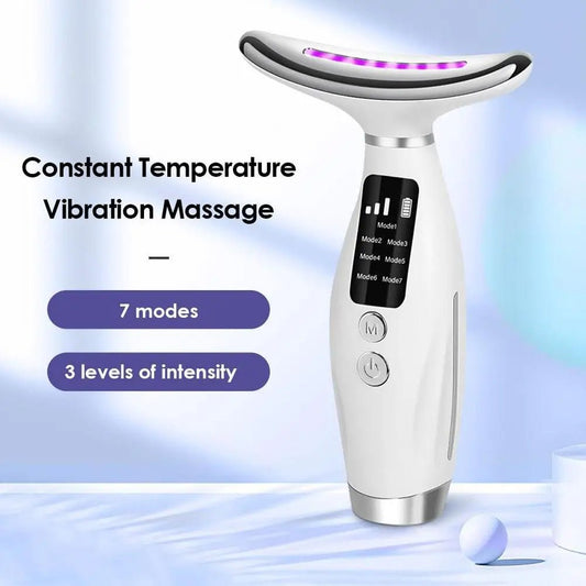 Facial Lift 7 Modes Electric Vibration Massage Skin Tightening LED Double Chin Neck Skin Care - Rios Future Shop