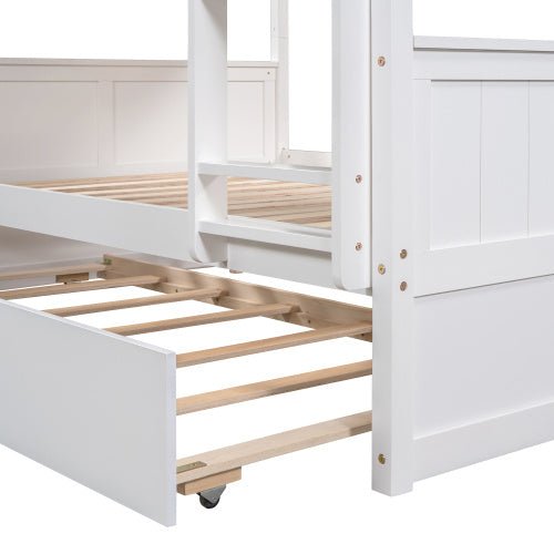 Full Over Full Bunk Bed With Twin Size Trundle - Rios Future Shop