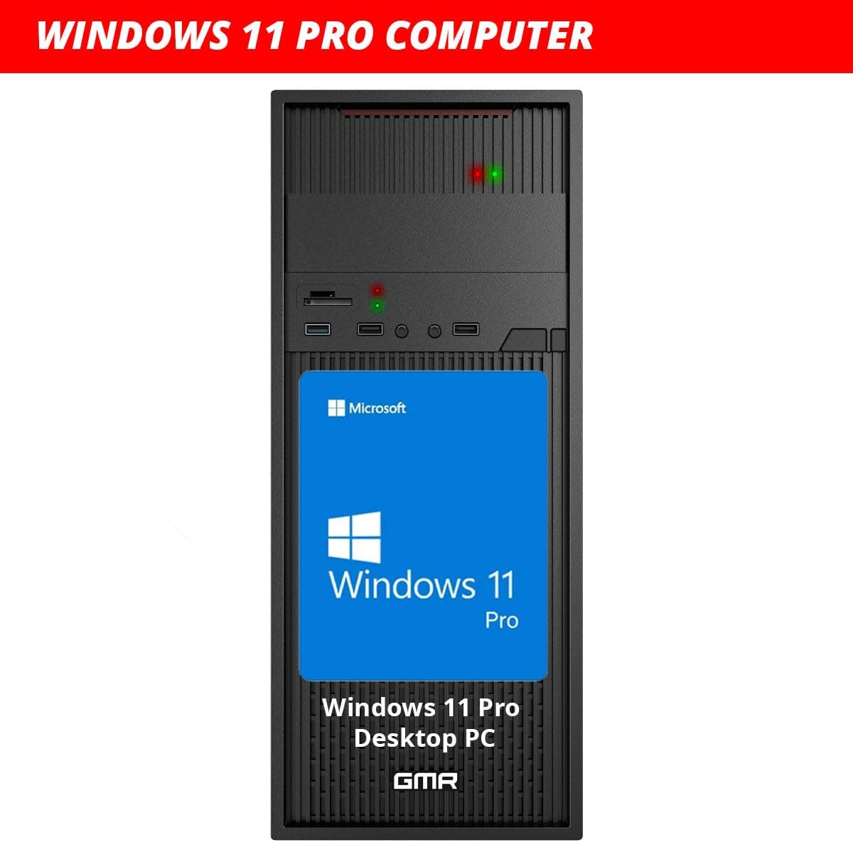 GMR Ultra Intel i7 PC - Calculadora rápida + Ordenador para Oficina y Oficina en casa con 32 GB DDR4 RAM/Memoria RAM - SSD de 2 TB - DVD+RW - USB 3.0 - WiFi 600 y Bluetooth 5 - Win 11 Pro