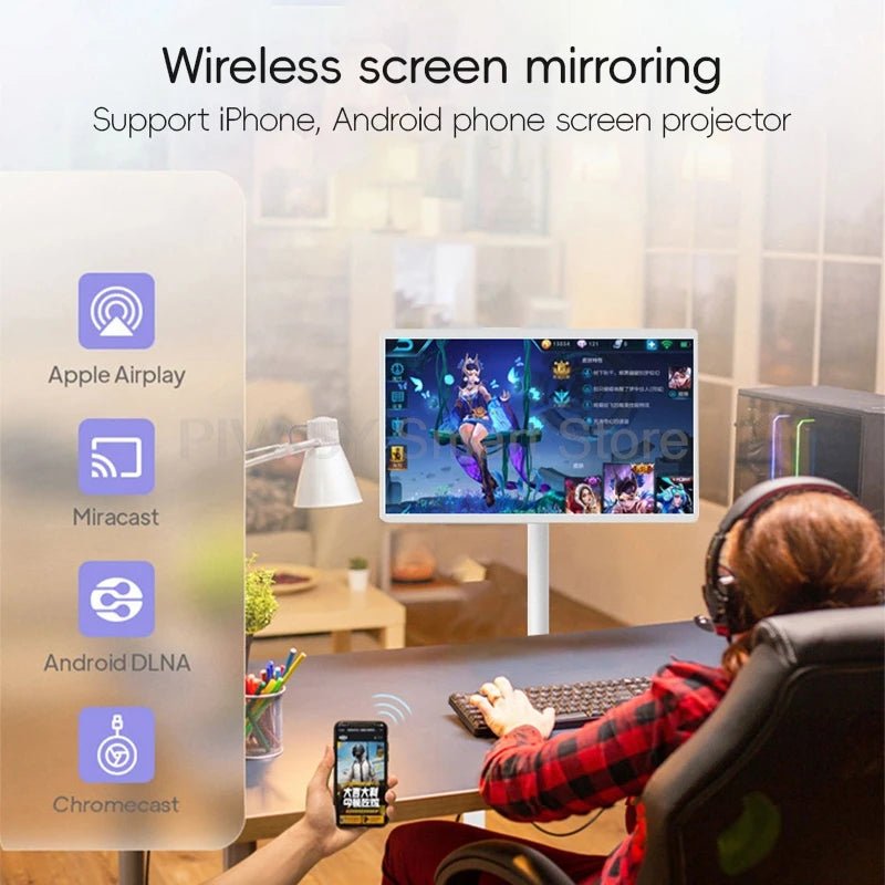 HOT Touch Screen Surround Sound for Indoor Live Party 24 32 Inch Smart Display 4+64G Portable Smart TV High Saturation Monitor DSers