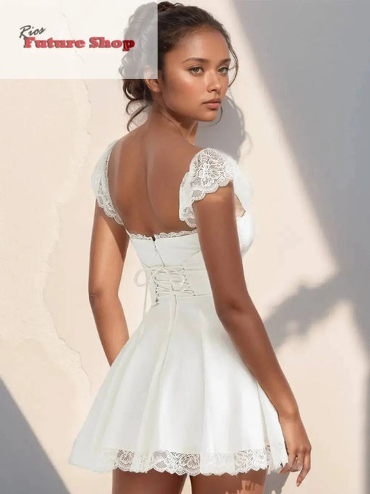 lace-detail-square-neck-cap-sleeve-mini-dress-6380372 - Rios Future Shop